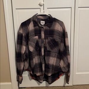 Plaid Button-Up Shirt
